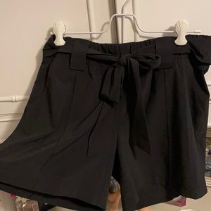“Athleta”black shorts-elastic waist -removable tie